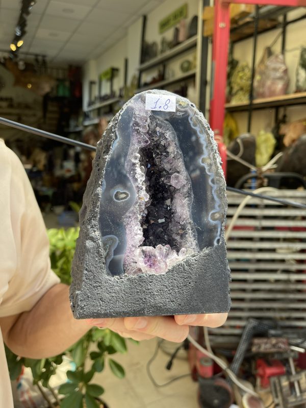 HỐC THẠCH ANH TÍM – AMETHYST GEODE – KT : 16X11CM, 1.8KG (T88)