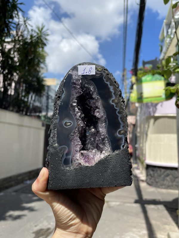 HỐC THẠCH ANH TÍM – AMETHYST GEODE – KT : 16X11CM, 1.8KG (T88)