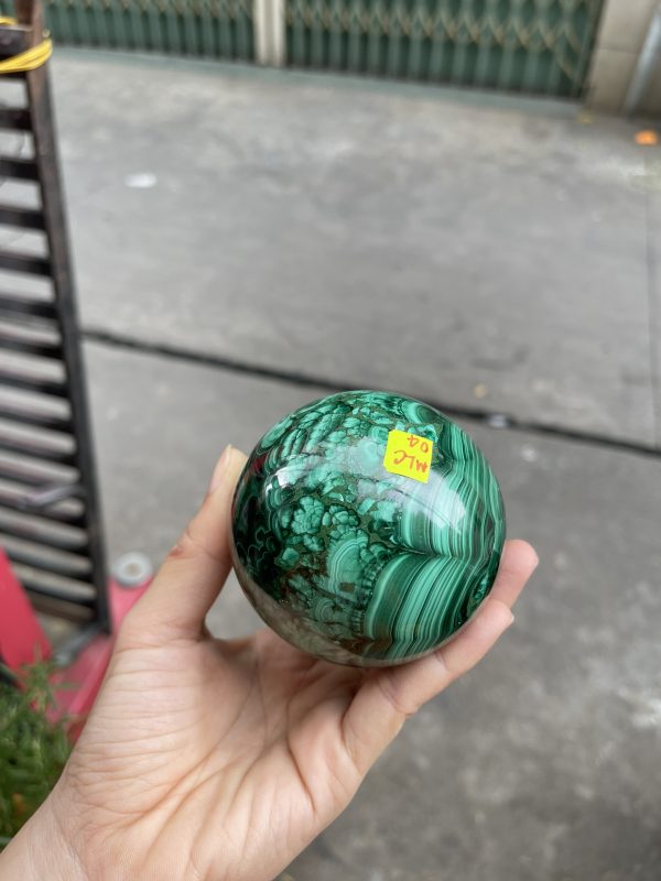 LÔNG CÔNG – ĐÁ MALACHITE – QUẢ CẦU ĐÁ LÔNG CÔNG – 0.730KG – ĐK : 7.3CM (MS : MLC04)