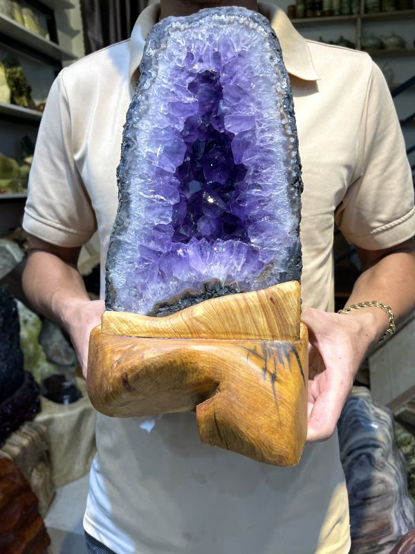 HỐC THẠCH ANH TÍM – AMETHYST GEODE – KT : 29X14KG, 4.3KG (T83)