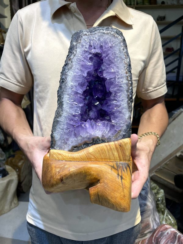 HỐC THẠCH ANH TÍM – AMETHYST GEODE – KT : 29X14KG, 4.3KG (T83)