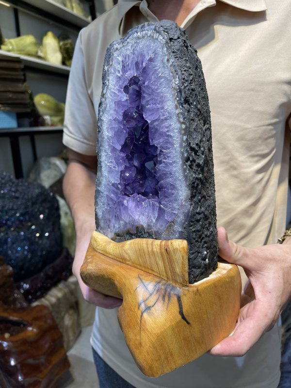 HỐC THẠCH ANH TÍM – AMETHYST GEODE – KT : 29X14KG, 4.3KG (T83)