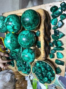 Bi Cầu Đá Lông Công - Malachite Sphere